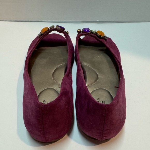 NWOT Cushion Walk By Avon Women’s Flat Slip On Open Toe Shoe Purple Size 8 - Picture 4 of 7